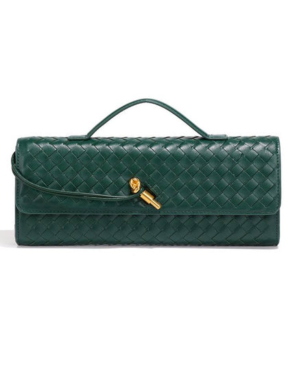 Two Way Woven Flap Clutch Shoulder Bag