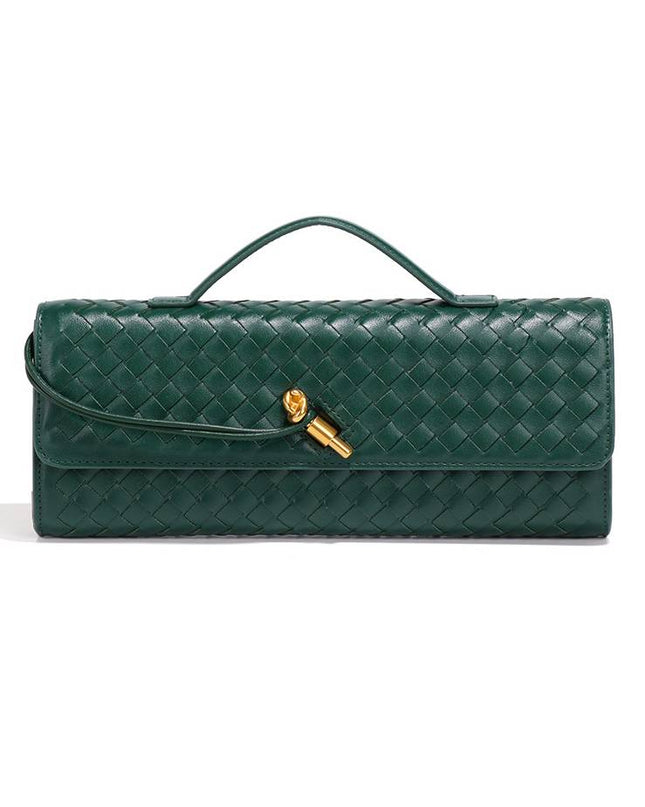 Two Way Woven Flap Clutch Shoulder Bag