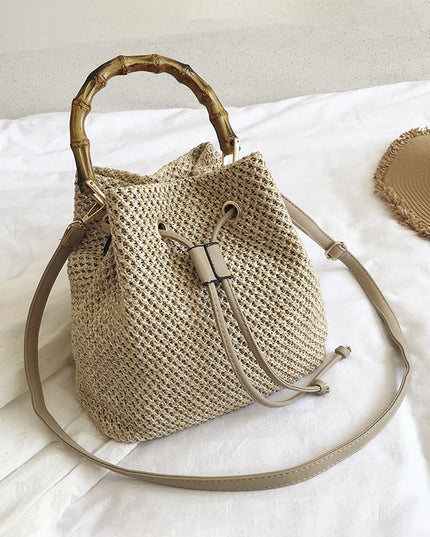Summer Shoulder Messenger Bag Bamboo Bag Bucket Bag