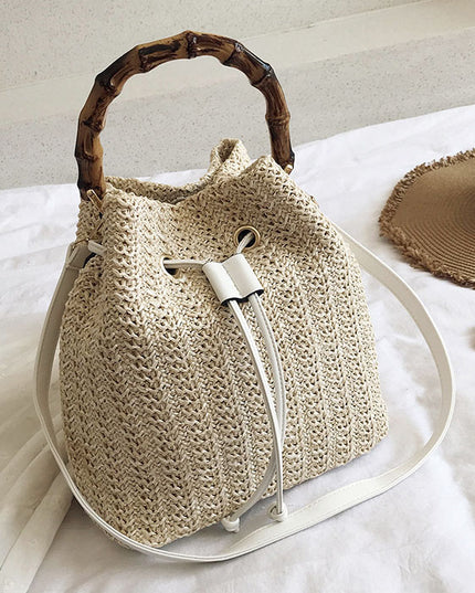 Summer Shoulder Messenger Bag Bamboo Bag Bucket Bag