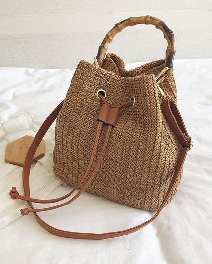 Summer Shoulder Messenger Bag Bamboo Bag Bucket Bag