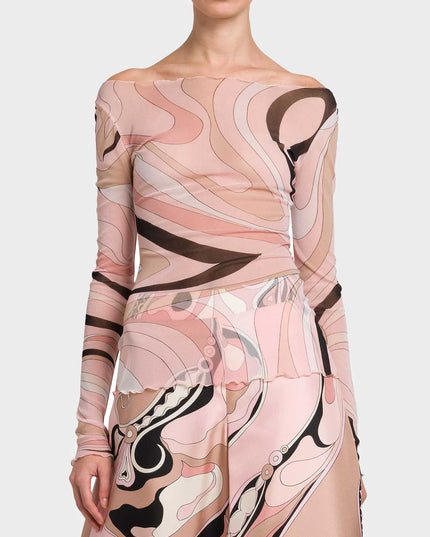 "Blush Swirl" Abstract Print Two-Piece Set