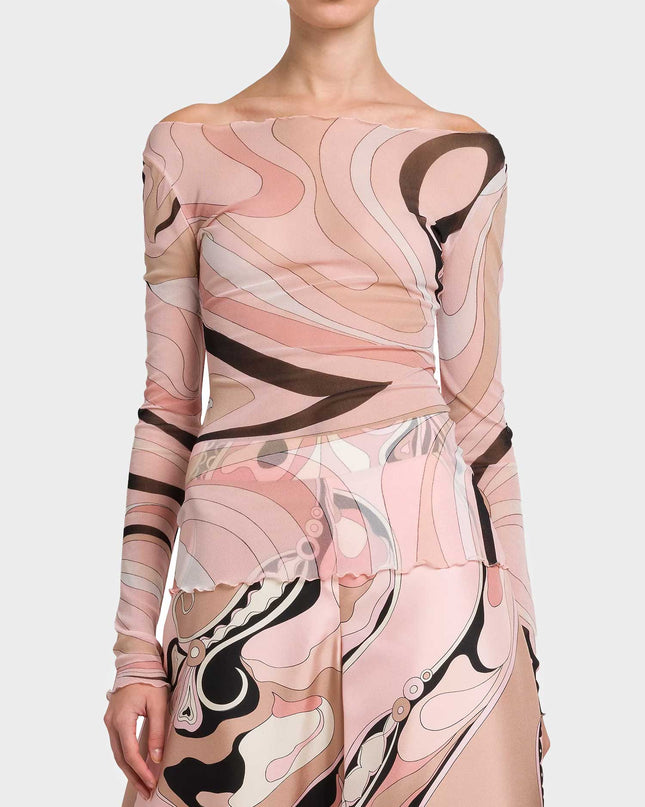 "Blush Swirl" Abstract Print Two-Piece Set