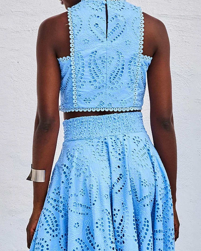 "Azure Lace" Eyelet Embroidery Set