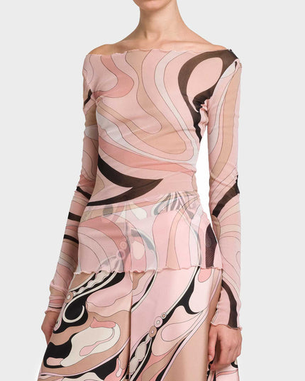 "Blush Swirl" Abstract Print Two-Piece Set