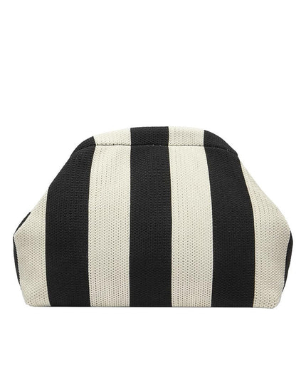 Knitted Striped Contrast Cloud Bag