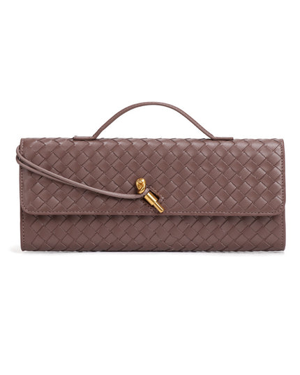 Two Way Woven Flap Clutch Shoulder Bag
