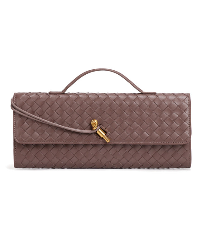 Two Way Woven Flap Clutch Shoulder Bag