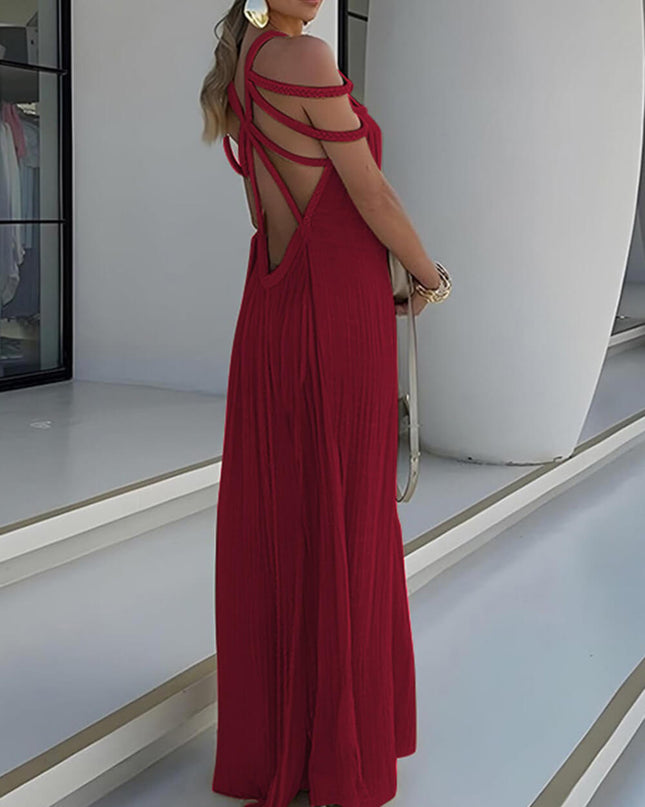 Draped Braids Cover Up Maxi Dress