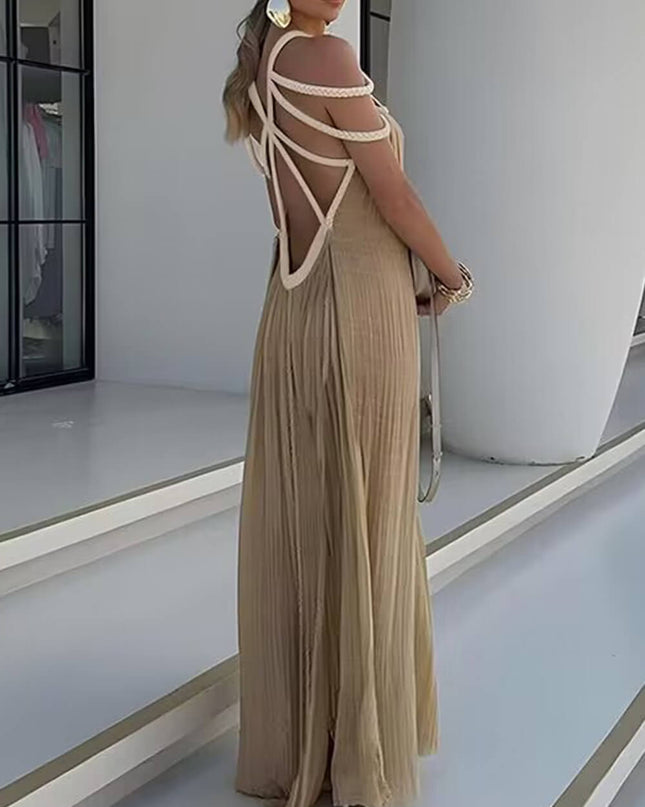 Draped Braids Cover Up Maxi Dress