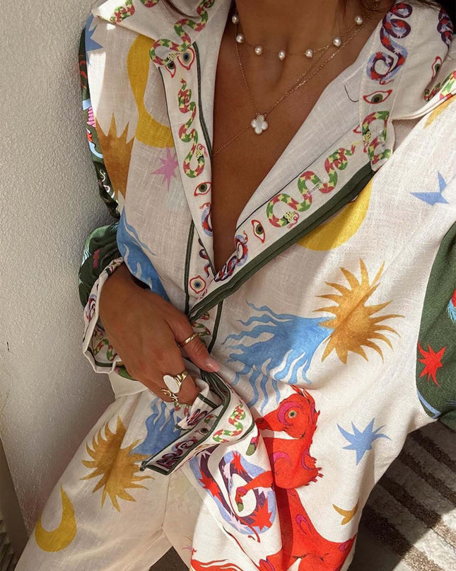 Tropical Graphic Print Two-Piece Set2