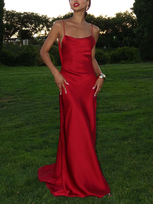 "Ethereal Satin" Cowl Neck Slip Maxi Dress