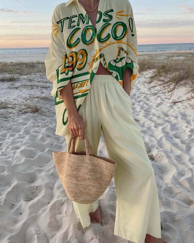 Sunset Graphic Print Two-Piece Set