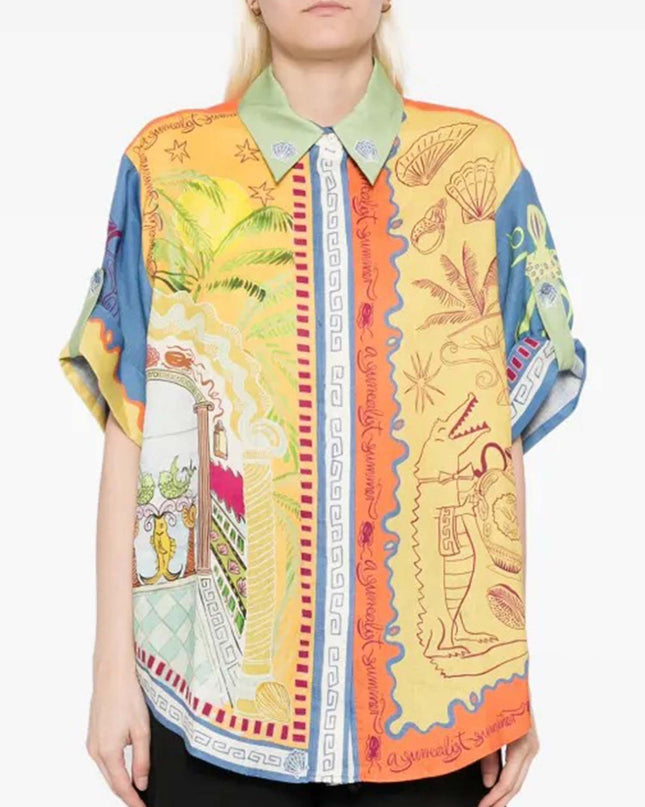 "Mediterranean Mosaic" Art Print Linen Set