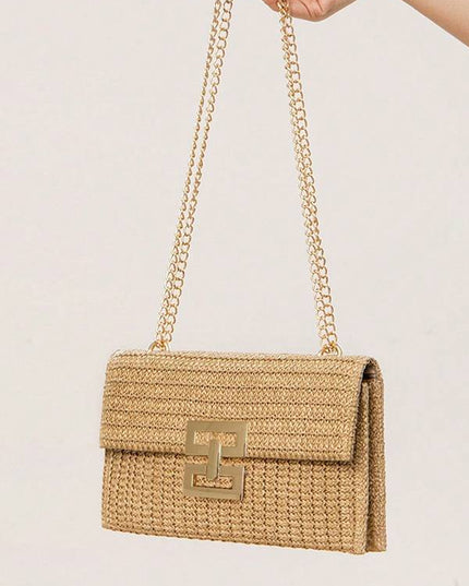 Straw Minimalist Clutch Chain Bag