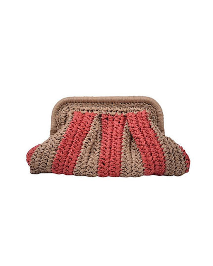 Contrast Color Straw Bag