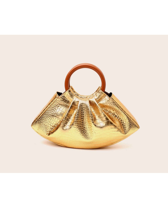 Pleated Shell-shaped Handbag