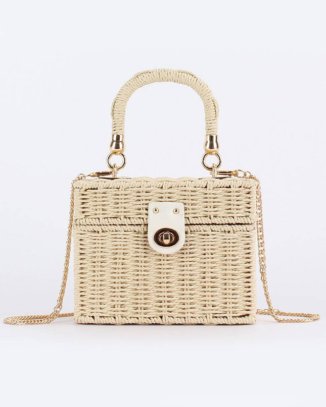 Small Square Box Woven Bag Chain Bag