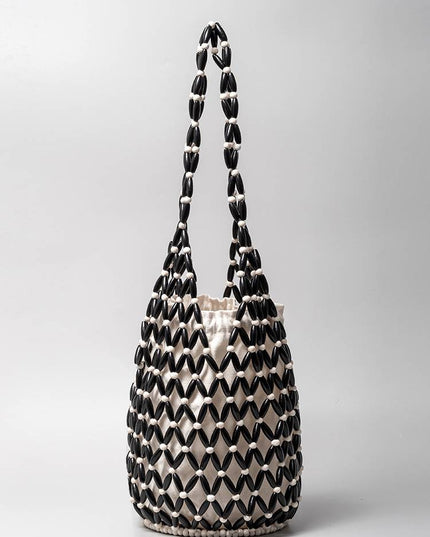 Hollow Woven Bucket Bag