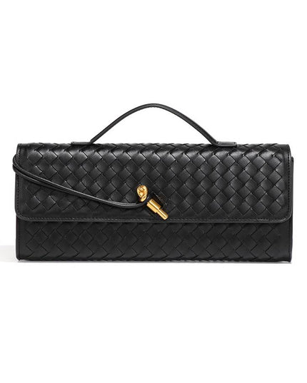 Two Way Woven Flap Clutch Shoulder Bag