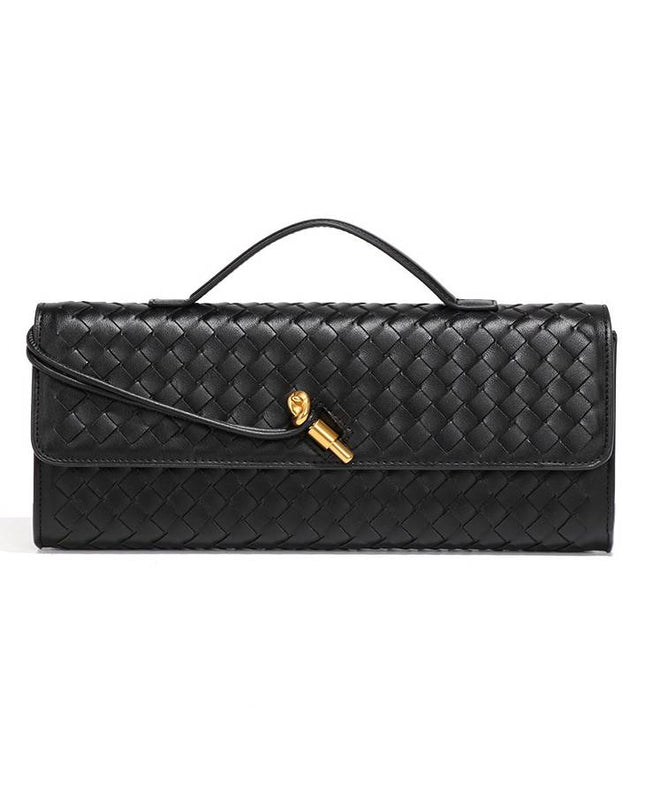 Two Way Woven Flap Clutch Shoulder Bag
