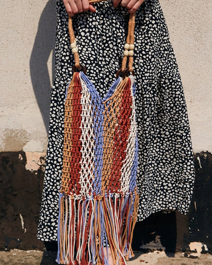 Fringe Net Rope Woven Shoulder Bag