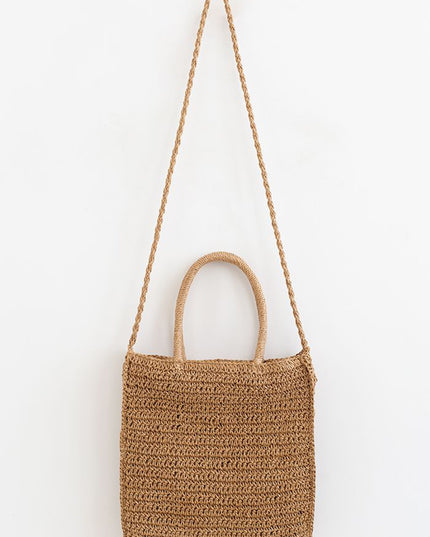 Colored Flower Woven Straw Bag