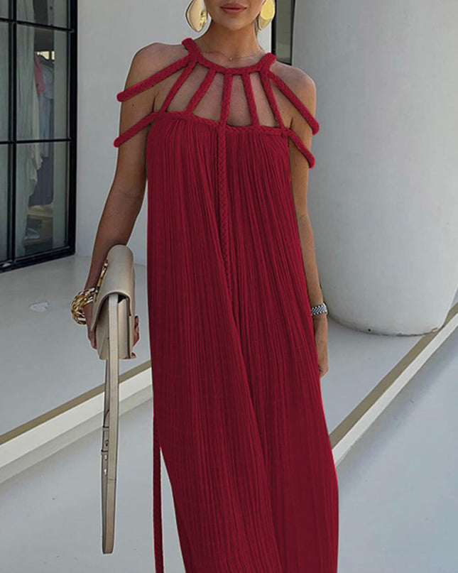 Draped Braids Cover Up Maxi Dress