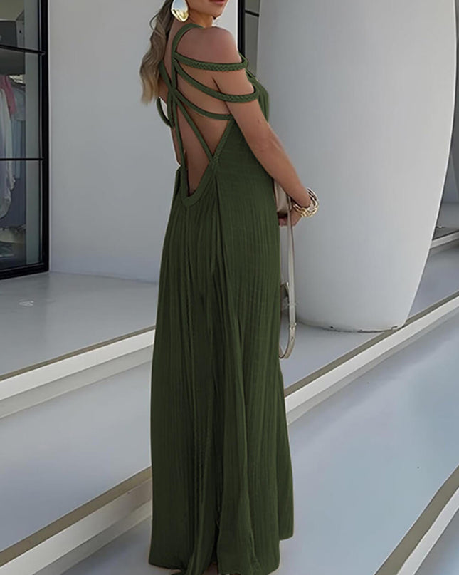 Draped Braids Cover Up Maxi Dress