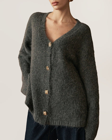 "Cloud Knit" Oversized V-Neck Cardigan