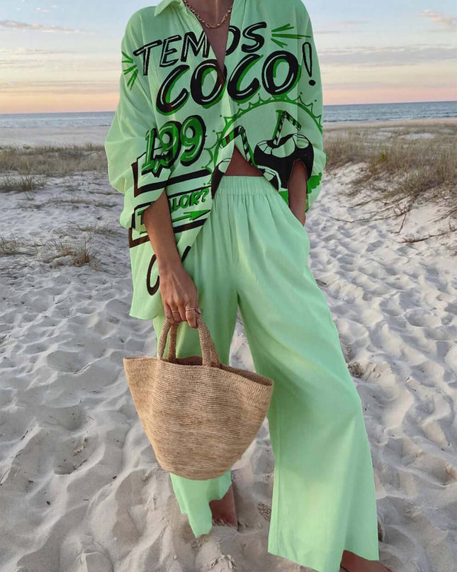 Sunset Graphic Print Two-Piece Set