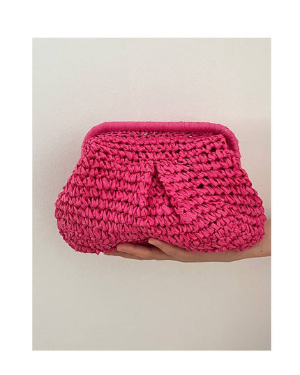 Contrast Color Straw Bag
