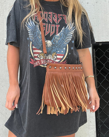 Fringe Decor Crossbody Bag