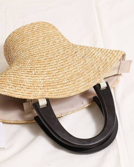 Straw and wooden handbag