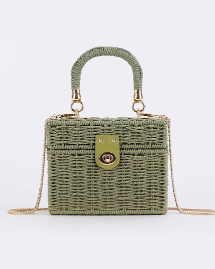 Small Square Box Woven Bag Chain Bag