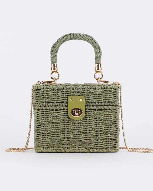 Small Square Box Woven Bag Chain Bag