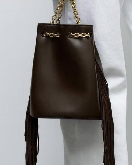 Tassel Design Bucket Bag Shoulder Bag