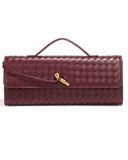 Two Way Woven Flap Clutch Shoulder Bag