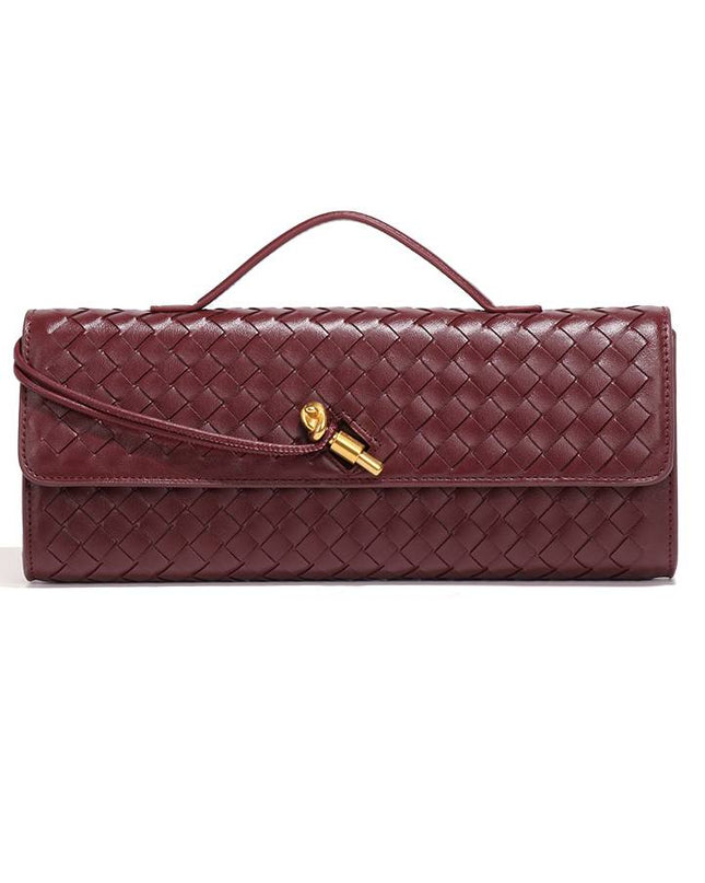 Two Way Woven Flap Clutch Shoulder Bag