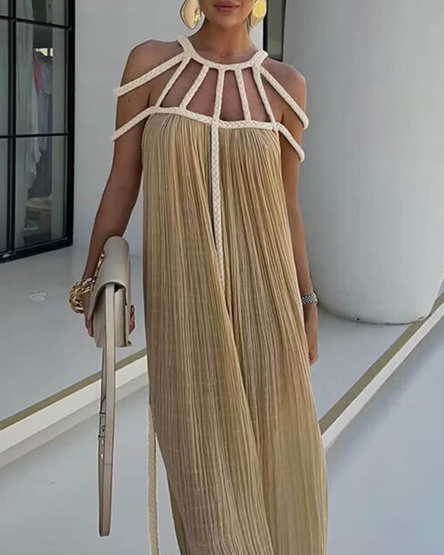 Draped Braids Cover Up Maxi Dress