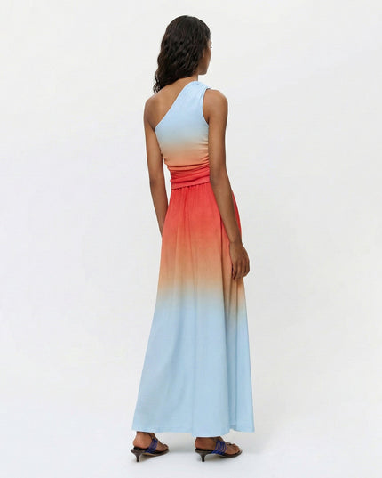 "Sunset Horizon" One-Shoulder Ombré Set