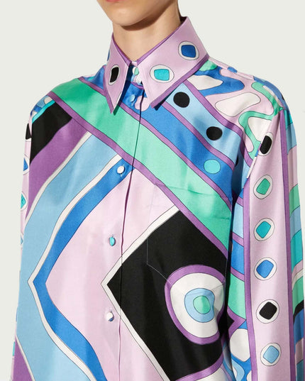 "Cosmic Groove" Geometric Print Two-Piece Set