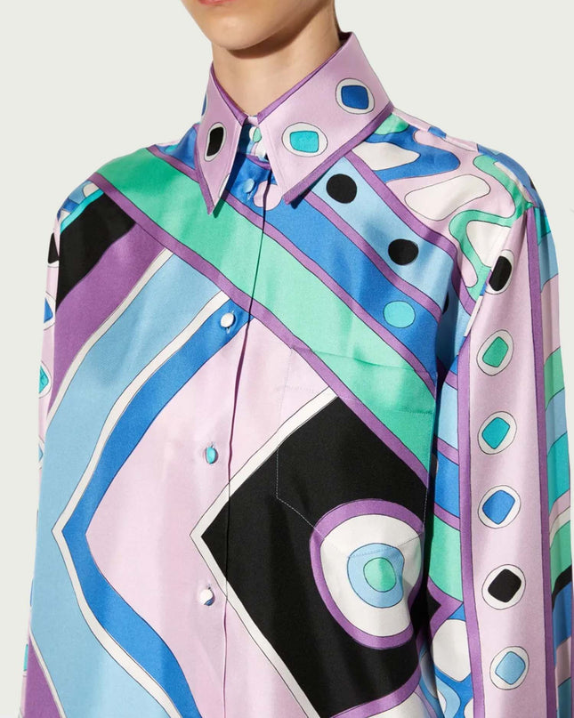 "Cosmic Groove" Geometric Print Two-Piece Set