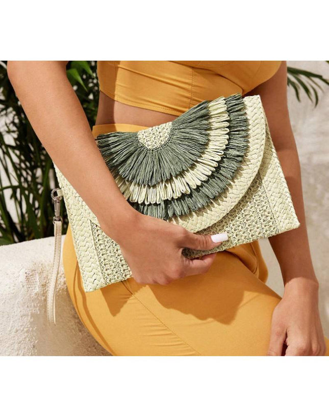 Tassel Straw Bag Clutch