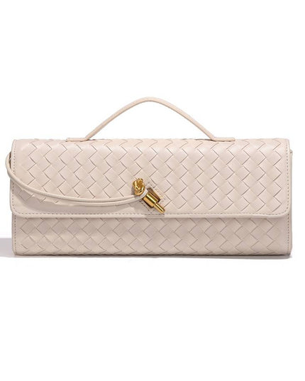 Two Way Woven Flap Clutch Shoulder Bag
