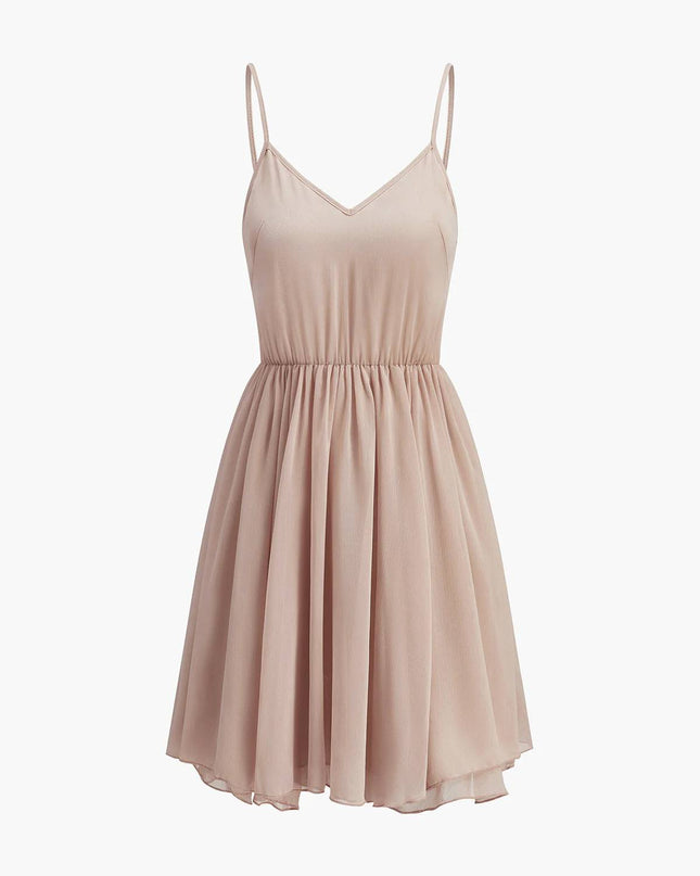 Semi-Sheer Chiffon Ruffle Cape And Mini Dress Suit