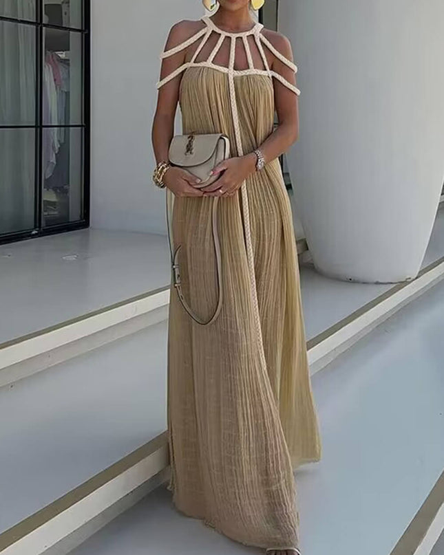 Draped Braids Cover Up Maxi Dress