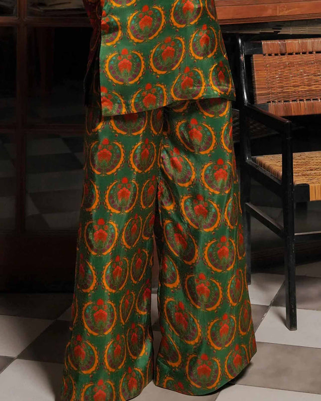 "Tribal Medallion" Satin Print Two-Piece Set