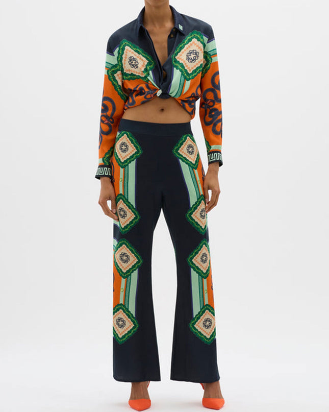 "Tribal Patchwork" Geometric Print Two-Piece Set