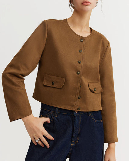"Camel Suede" Cropped Jacket